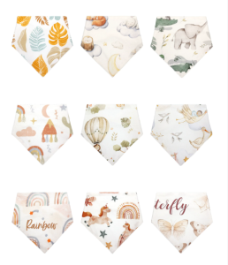 JESMARY-Xưởng May Yếm Em Bé Tam Giác , Chất Vải Co Giãn, Không Xù Lông