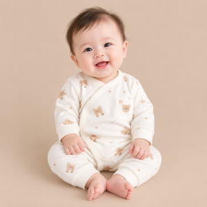 JESMARY - Bộ Dài Tay Cotton Mềm Mịn Màu Kem Nhẹ Nhàng, Giữ Ấm Cho Bé Sơ Sinh