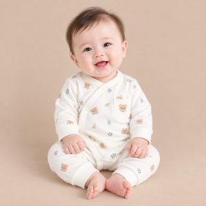JESMARY - Bộ Liền Thân Cotton Organic Màu Hồng Pastel, Nâng Niu Làn Da Nhạy Cảm Của Bé