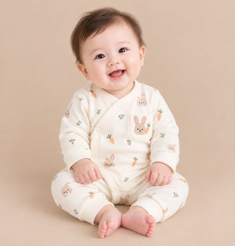 JESMARY - Áo Sơ Sinh Cài Nút Vải Muslin Mềm Thoáng, Tiện Lợi Khi Thay Đồ Cho Bé