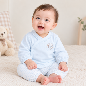 JESMARY - Soft Double-Layer Cotton Newborn Shirt in Gentle Colors for Light Warmth