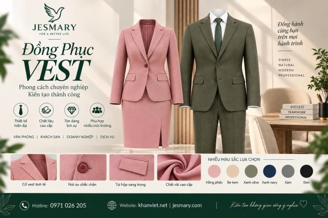 JESMARY -  Xưởng Sản Xuất Áo Vest Biểu Diễn & Đồng Phục Sự Kiện (Cho Người Lớn) Tiêu Chuẩn JESMARY: Tỏa Sáng Khí Chất, Đẳng Cấp Sân Khấu