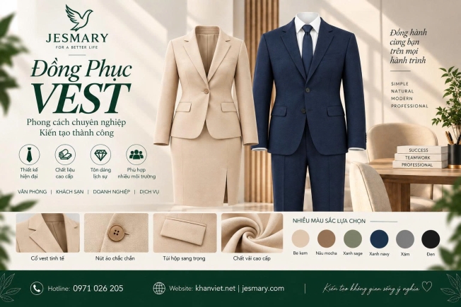 JESMARY -  Xưởng Sản Xuất Đồng Phục Quần Tây (Cho Người Lớn) Tiêu Chuẩn JESMARY: Giải Pháp Lịch Lãm & Đồng Bộ Cho Công Sở