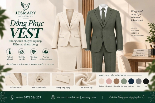 JESMARY -  Xưởng Sản Xuất Áo Blazer & Vest Thời Trang (Cho Người Lớn) Tiêu Chuẩn JESMARY: Giải Pháp Phong Cách, Thanh Lịch